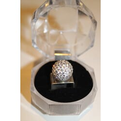 Square Ring With Zircon Ball